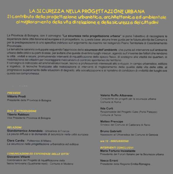 Convegno 'La sicurezza nella progettazione urbana'