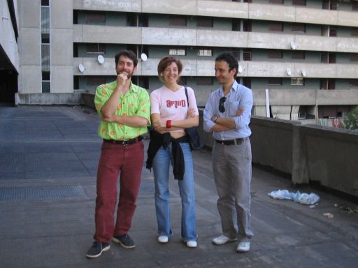 Antonella, agostino e Alessandro dei Fanfara Burek <br>al terzo piano del Garibaldi 2